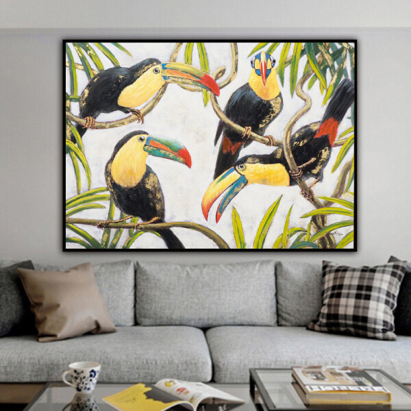 Artist Handmade High Quality Abstract bird Oil Painting on Canvas Hanging Oil Painting Landscape Painting