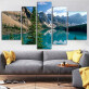 Wholesale 5 Panel Wall Art Custom Picture Landscape Canvas Print Hanging Painting for Living Room Wall Decor