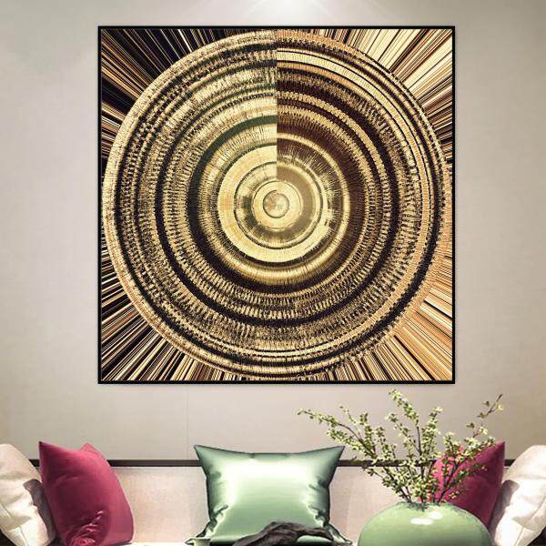 Home Decoration Circular Vortex Chaotic Metal Color Poster Living Room Wall Art Ink Jet Canvas Oil Painting