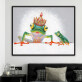 Handmade Painting for Room Decor Hand painted Color Frog Animals Canvas Painting