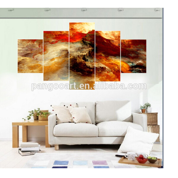 photo canvas printing 5Pcs Wall Canvas Pictures The red maple forest Canvas Print