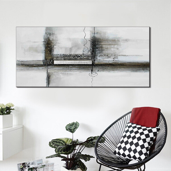 Impressionist style 2018 Fashionable Abstract black Handmade canvas painting for living room christmas decor