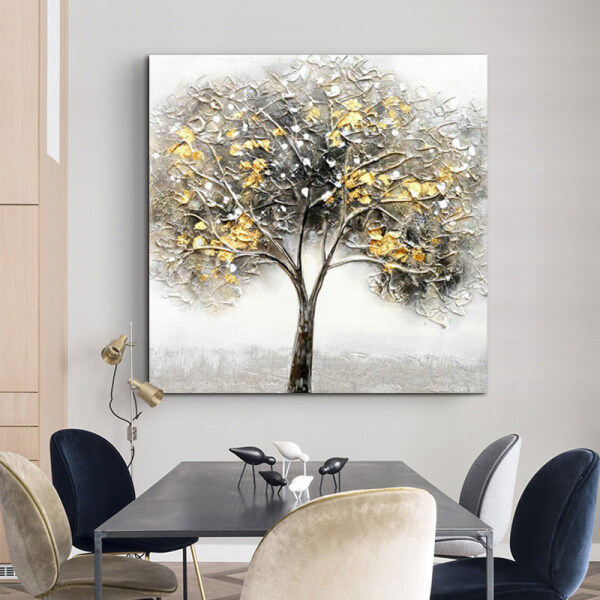 Abstract Trees Oil Painting 100% Handmade On Canvas Trees Wall Art For Living Room Home Decoration