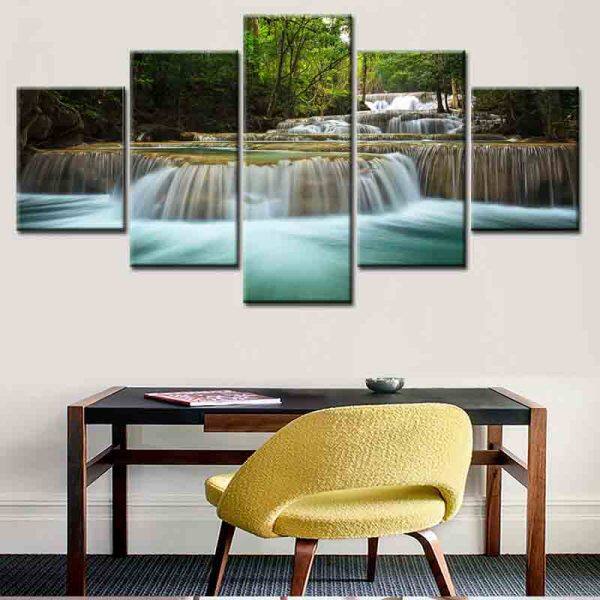 5 pieces of Patchwork Forest Rivulet Oil Painting Painting Home Decoration