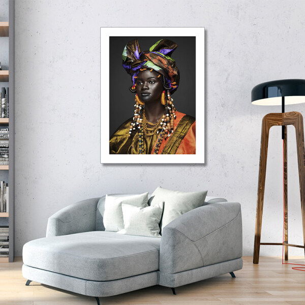 Africa person portrait picture frameless stretched painting, best short lint canvas wall decoratives painting