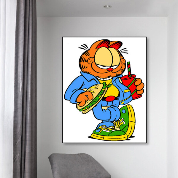 Happy cartoon animal canvas diy oil painting by numbers for kids, lovely design oil painting by numbers