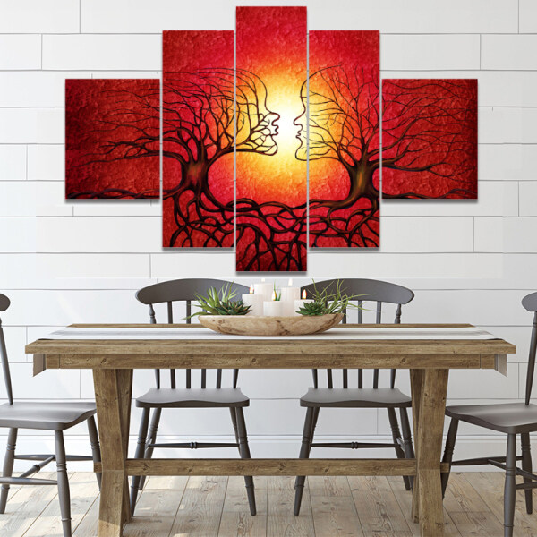 Abstract tree Scenery HD Photo Art Prints 5 Panel Customized Canvas Painting Modern Home Wall Decor Nature Landscape Painting