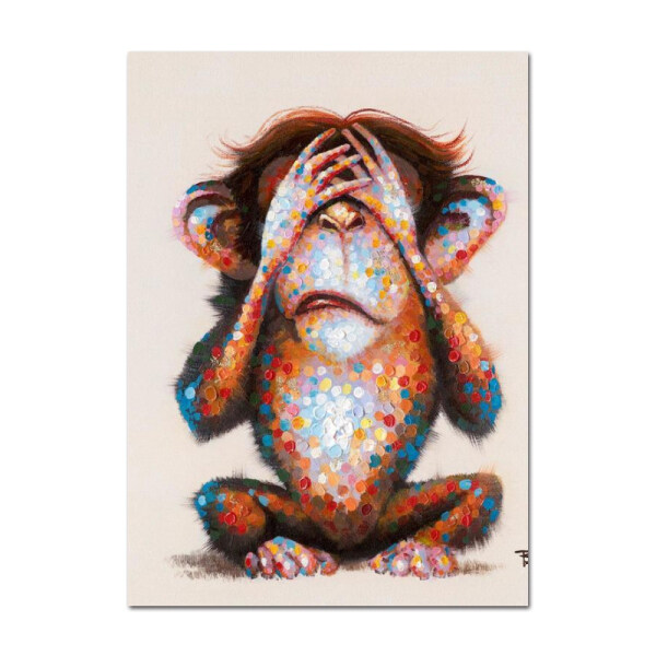 100% Custom Modern Little Monkey painting canvas wall art abstract canvas oil paintings for home decor