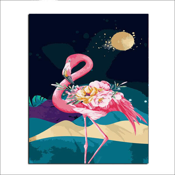 Pink flamingo seaside Animal DIY Digital Painting By Numbers Modern Wall Art Canvas Painting Unique Gift Home Decor 40x50cm
