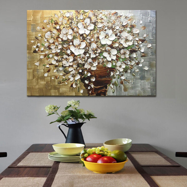 Abstract Canvas Knife Flower Oil Painting Decoration Modern Art 1pcs Handmade Large Wall Pictures For Living Room No Framed