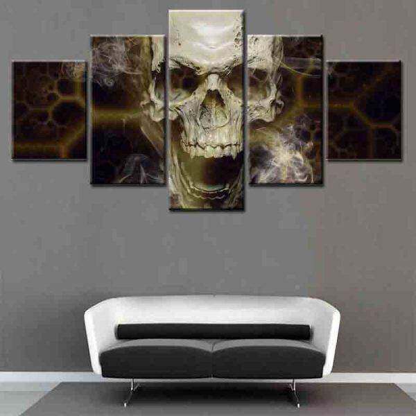 Black Background Spider Web White Smoke Thrilling Fashion Trend Living Room Home 5 Wall Art Spray Painting Canvas Oil Painting
