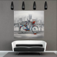 City River Landscape Bicycle Handmade Modern Decoration Canvas Painting Art Decor Handmade Oil Painting