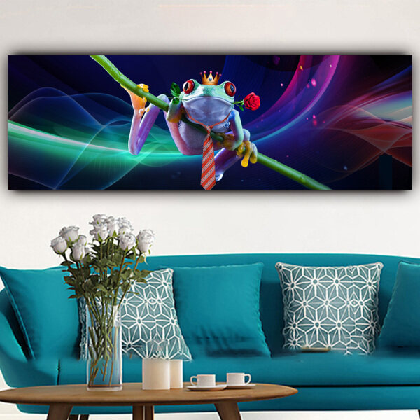Factory wholesale colorful frog picture wall decoration home sofa background wall canvas painting
