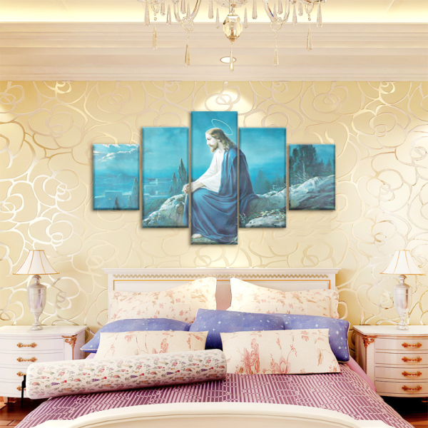 Wholesale Custom multi-panel Christianity Jesus Framed Paintings New wall art Canvas Poster for home decor