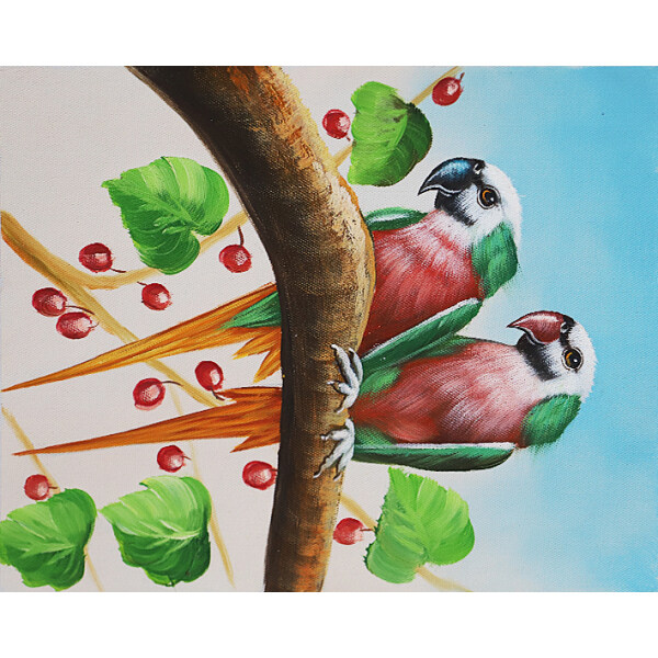Wholesale Custom Bird Animal home accessories Framed Canvas Painting  handmade Oil Painting  for home decor