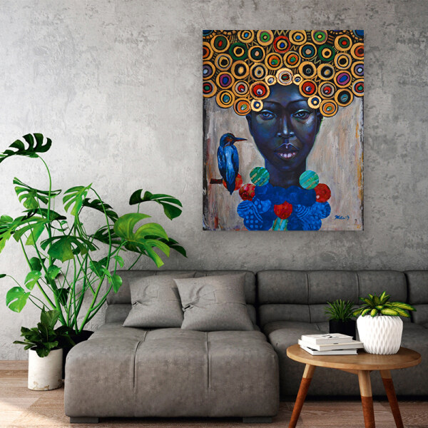 African Woman Art Paintings On the Wall Art Posters And Prints Black Hands Holding Golden Jewellery Canvas Pictures Home Decor