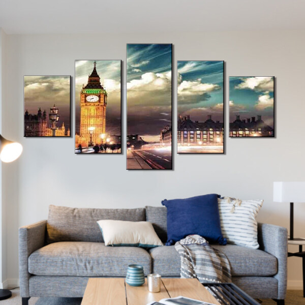 5 panels Giclee Beacon Canvas Wall Art Canvas Painting Custom Wall Paintings Art Work Painting  Living Room Wall Decoration