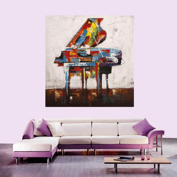 Luxury and Elegance Piano Handmade Oil Painting Wall Art Decoration Handpainted Oil Painting