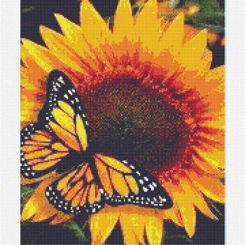 Custom Sunflower Round Crystal Rhinestones Diamond Painting by Number Butterfly 5D Full Drill Painting for Amazon