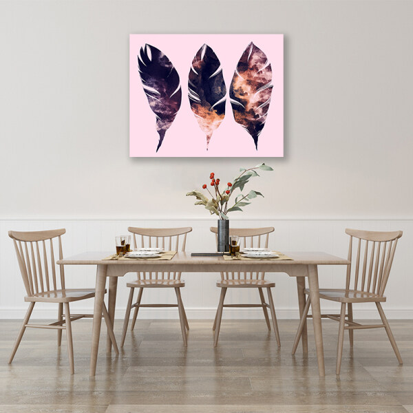 Customized wall art home decor Nordic style feather canvas print kits still life canvas prints painting