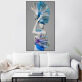 Abstract Beautiful Lady Wall Art Canvas Painting In Hat With Peacock Feathers Artwork Print Home Decor