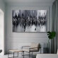 abstract oil painting Handmade  black and white painting on canvas wall art picture for living room home decoration