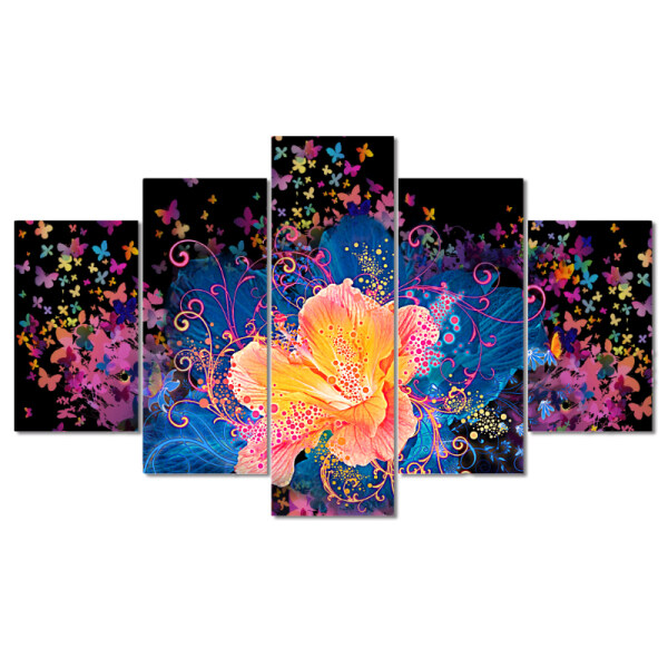 5 Piece Prints Flower Rose Picture Wall Art oil paintings Canvas Painting