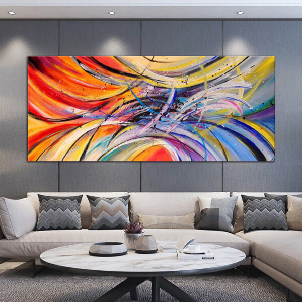 Large Abstract Oil Painting Art Print Posters Canvas Wall Art Living Room Decoration Pictures Modern Abstract Paintings