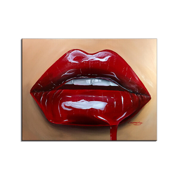 Make up painting canvas Sexy Lips Painting Home Decor No Frame Wall Pictures for Living Room Canvas Painting Wall art