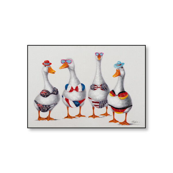 Home decoration art fashional oil painting by numbers, lovely ducks picture diy paint by numbers canvas painting