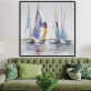 handmade oil painting Sailing ships on the sea Thick texture home decor  Wall Decoration
