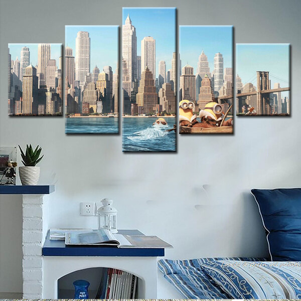 5 Pieces Canvas Prints of beautiful building Painting Wall Art Home Decor 5 Panels Pictures For Living Room