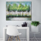 100% Plant Tree Handmade Knife Texture Oil Painting Abstract Green Art Wall Pictures for Living Room Home Office Decoration