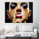 European Makeup Female Portrait Oil Painting Art Print Wall Poster Home Decoration Figure Abstract Oil Painting Spray Painting
