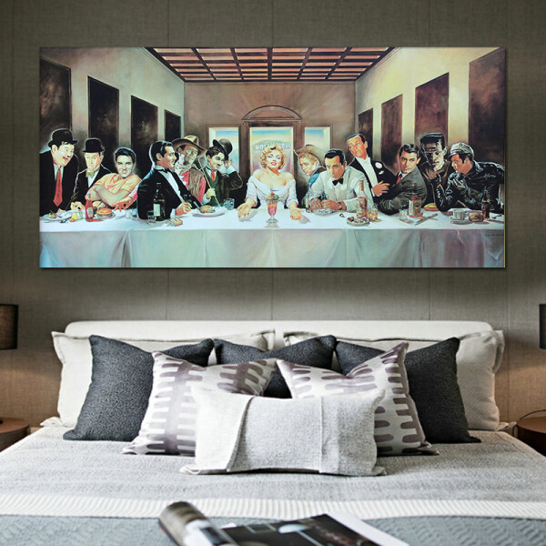 Factory price OEM design the world famous movie star team art picture hotel wall art painting