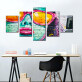 5 Pieces of Fashion Girl Wall Graffiti Mural Art Print Oil Painting Poster Decoration