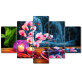 5 Piece Prints Flower Rose Picture Wall Art oil paintings Canvas Painting