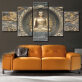 5 panel canvas wall art buddha painting printed religion paintings for living room wall home decoration no frame
