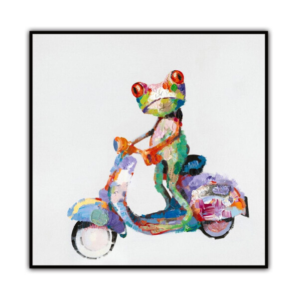 Handmade Wall Decoration Frogs on motorcycles  Abstract Canvas Art Oil Painting decor wall decor