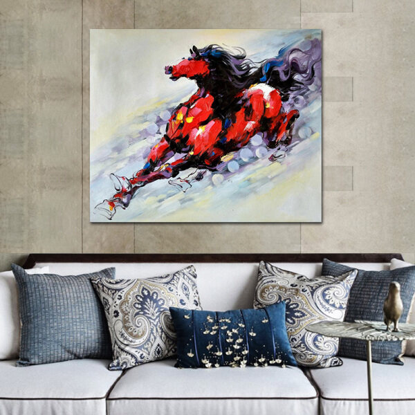 abstract oil painting hand painted animal horse portrait wall decoration seven wall arts picture for living room