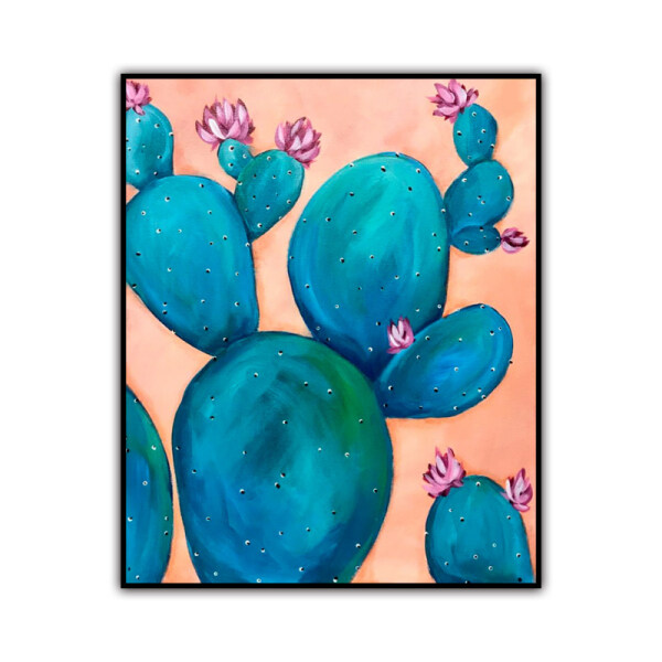 100% Handmade  Texture Oil Painting  Cactus blossom  Abstract Art Wall Pictures for Living Room Home Office Decoration