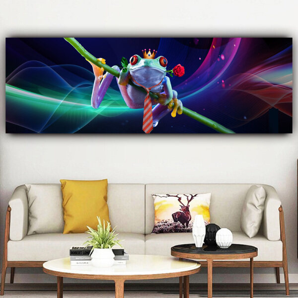 Factory wholesale colorful frog picture wall decoration home sofa background wall canvas painting
