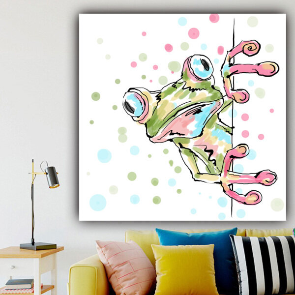 Summer fresh wall art custom design cartoon cute frog photo picture print canvas oil painting