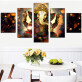 Indian God Elephant 5 Canvas Wall Art Combination Painting Home Decoration Oil Painting