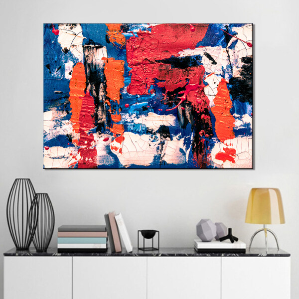 Custom 100%  Red and Blue painting canvas wall art abstract canvas oil paintings for home decor