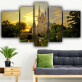 Wholesale 5 Panel Wall Art Custom Picture Castle Print Hanging Popular Canvas Painting