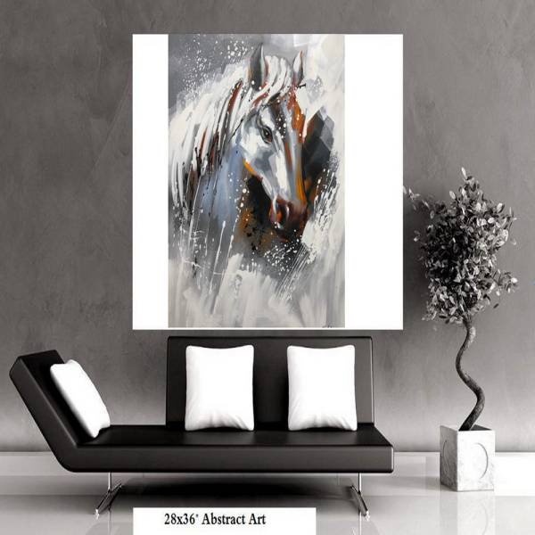 Unique design Chinese style steed theme handmade nature oil painting