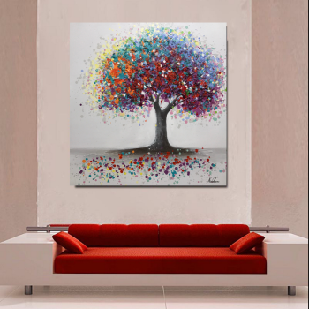 Hot sale colorful tree picture abstract oil painting, art handmade oil painting for Living Room