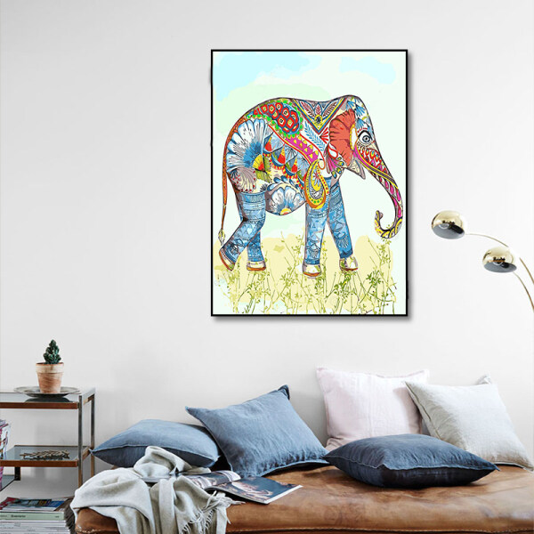 Custom Amazon Stitch Round Crystal Rhinestones Diamond Painting by Number 5D Full Drill elephant Painting Kits for Adults