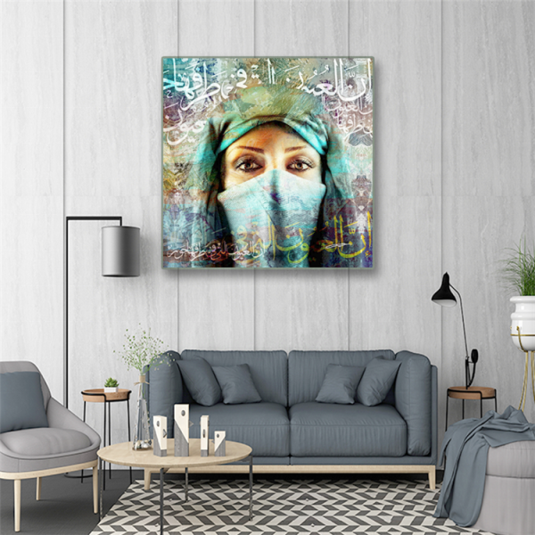 Professional Made Handmade Muslim Women Wall Art Canvas Painting For Home Decor